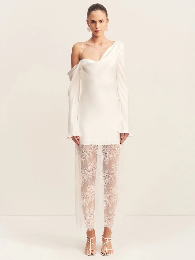 Shona Joy - Ivory - Labyrinth Lace Long Sleeve Maxi Dress - Nwt